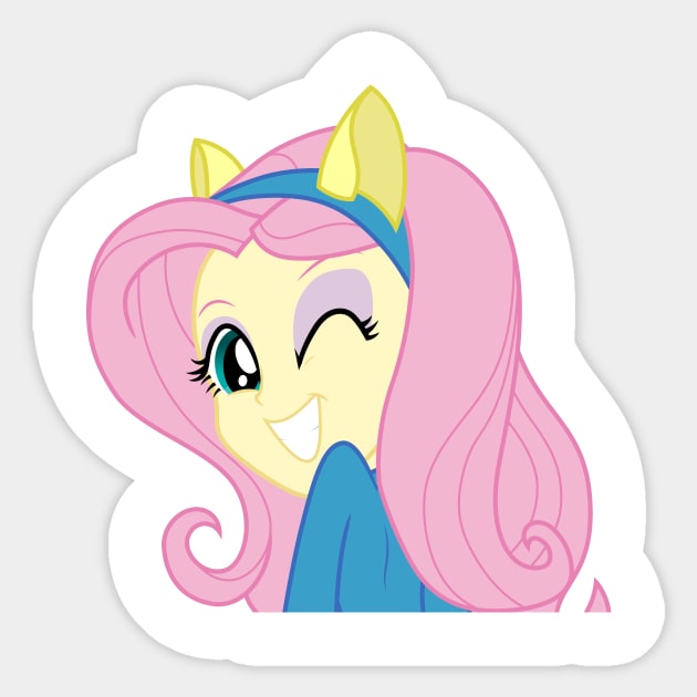 Winking Fluttershy Sticker by CloudyGlow